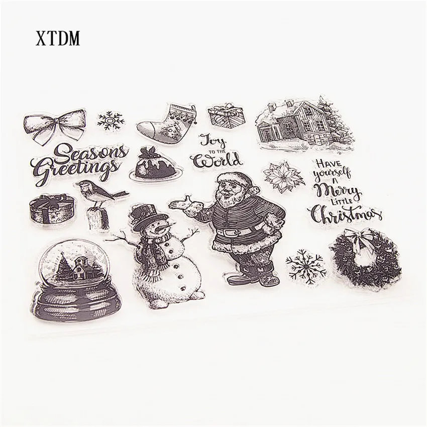 Лидер продаж прозрачный штамп Санта-Клауса силиконовый альбом для скрапбукинга