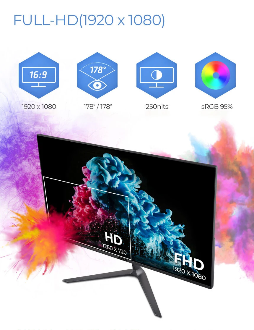 Монитор для ПК KONDOON IPS 24 светодиодный FHD 1080P 75 Гц 5 мс | Компьютеры и офис