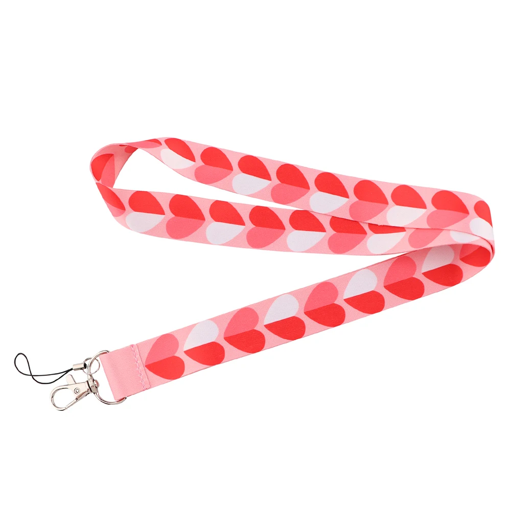 

12pcs/lot E3477 Funny Cartoon Love Pattern Lanyard Keychains Accessory For Mobile Phone USB ID Badge Holder Key Neck lanyard
