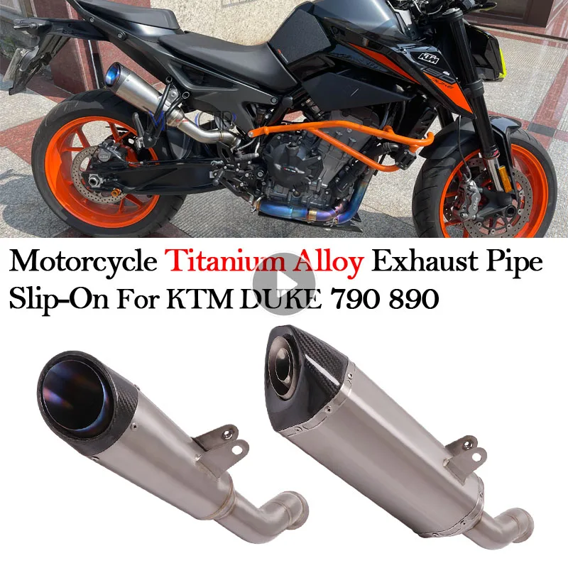 Silenciador de Escape de aleación de titanio para motocicleta, tubo de enlace medio para KTM DUKE 790, 890, KTM790, años 2018 a 2021