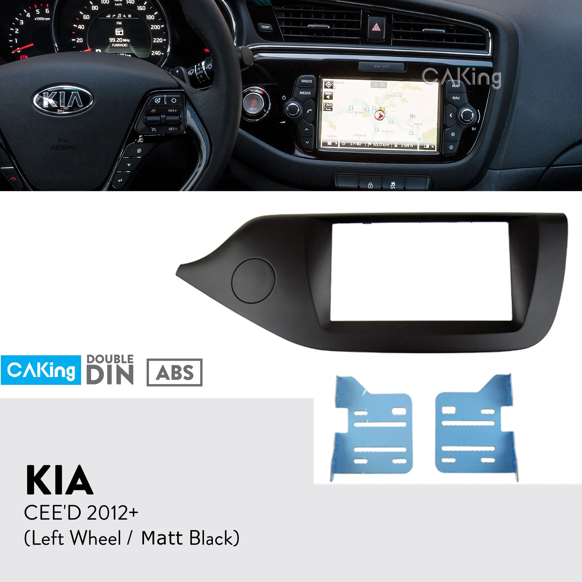 Двойная Din Автомобильная радиопанель Fascia Для KIA CEED 2012 + (левое колесо/матовый