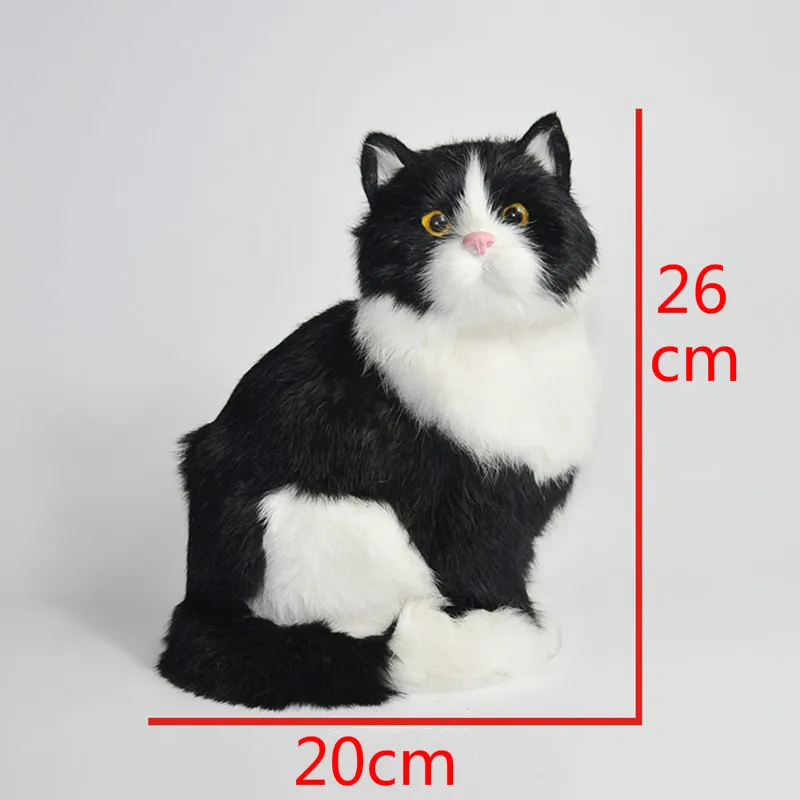 Моделирование черный белый цвет кошки животные плюшевые игрушки куклы домашняя