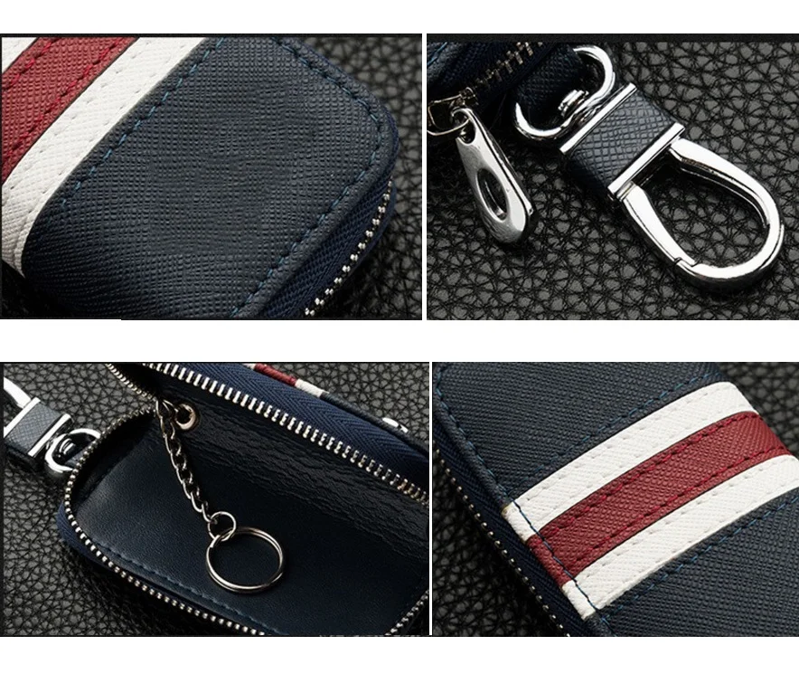 Чехол для ключей в полоску деловом стиле Сумка с кольцом аксессуары интерьера