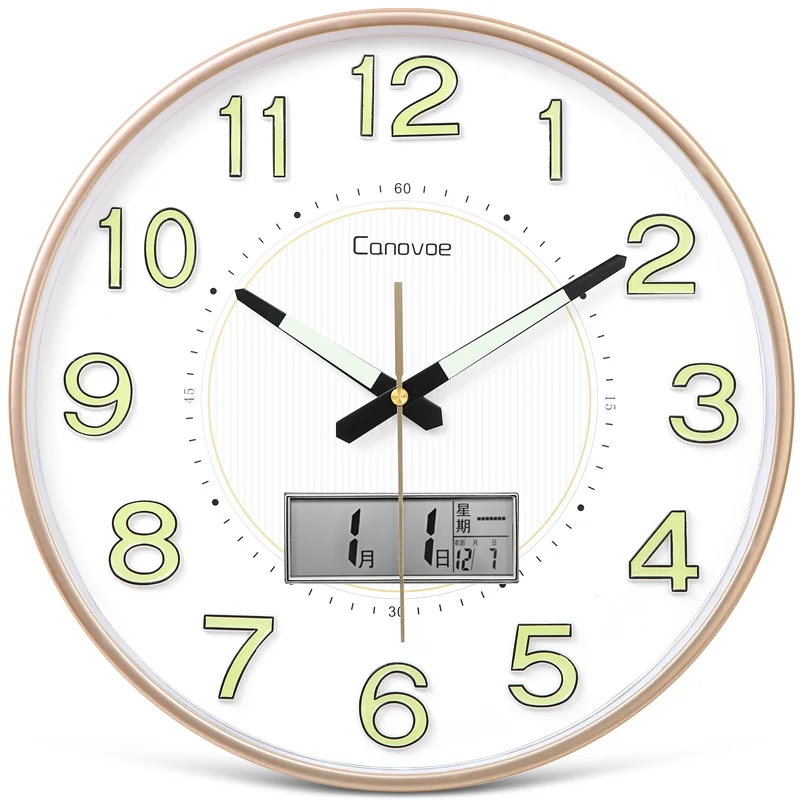 

Calendar Digital Art Wall Clock Modern Design Luminous Night Light Electronic Wall Clock Silent Zegar Home Decoration BA50WC