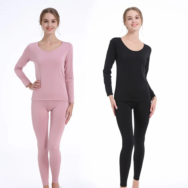 

Eamless Casual Women's Warm Underwear Set Tight Thin Round Neck Clothes Ropa Interior Termica Mujer Ropa Termica Mujer