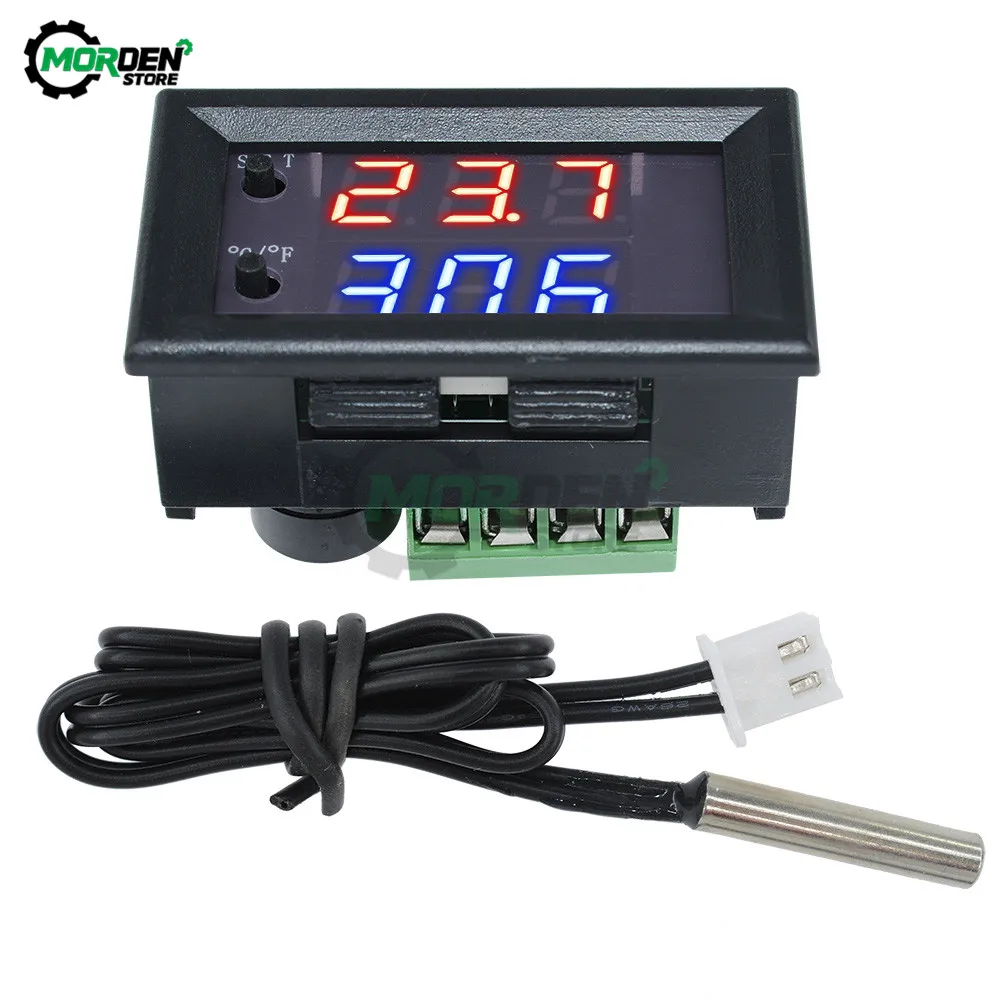 Цифровой термостат с регулятором температуры DC 12 В водонепроницаемый NTC датчик