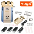 Беспроводной смарт-замок Wafu Tuya с Wi-Fi, Электрический Невидимый БЕСКЛЮЧЕВОЙ замок для входной двери, домашний сейф с Wi-Fi и открытым замком
