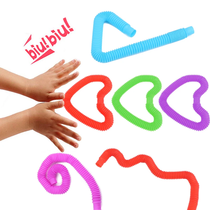 

Musical Fidget Toys Pop Its Tube Squeeze Push Pipe Sensory Toy Anti Stress Stretch Toys for Kids Restless Sonic Fidgets