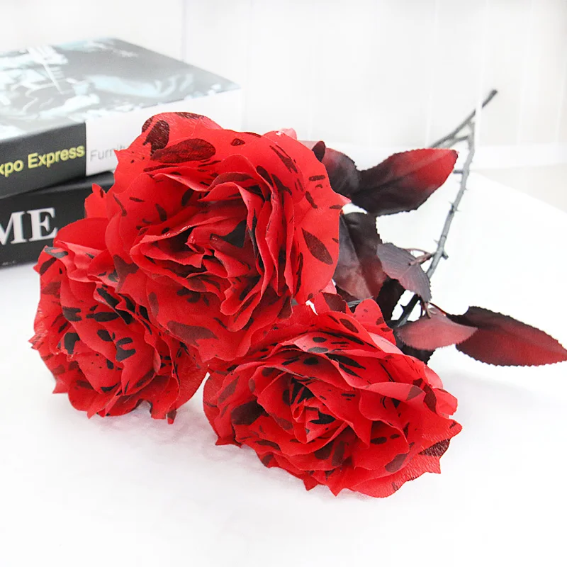 Black White Red High Simulation Silk Rose Artificial Flower Home Decor Photography Wedding Backdrop Layout Props Do Dropshipping | Дом и сад