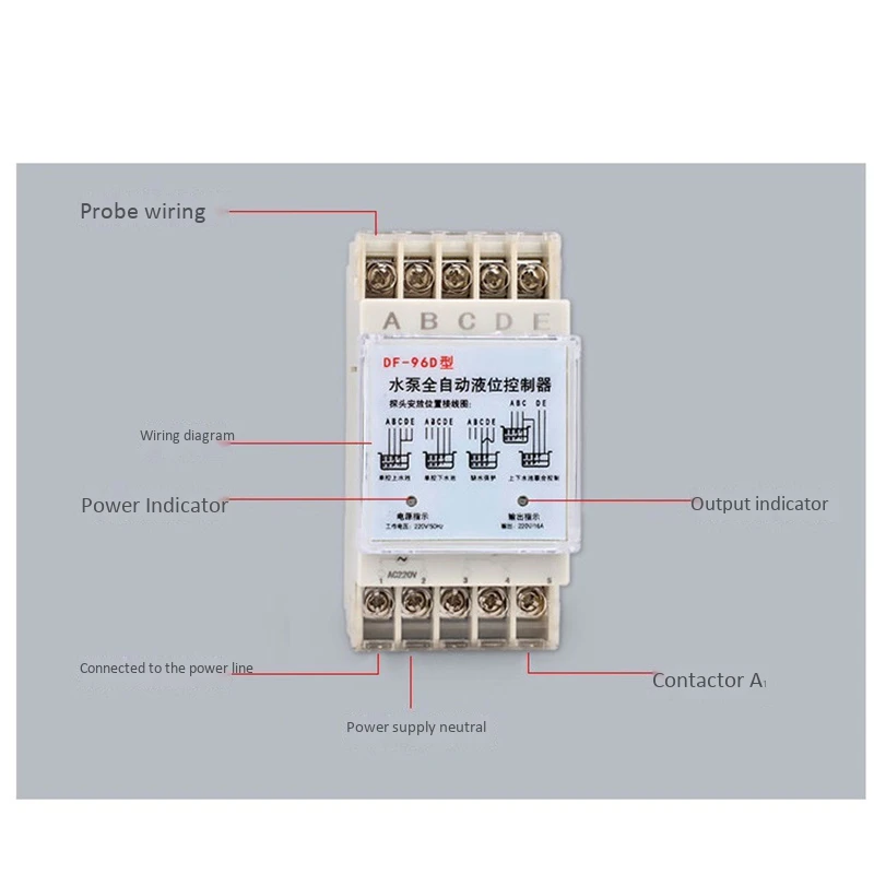 

DF-96D Automatic Water Level Controller Pump Cistern Auto Liquid Switch 220V Relay Switch