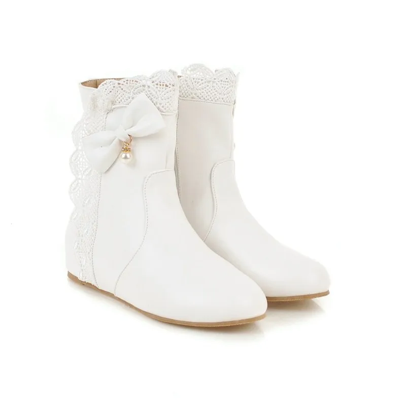 

Женские ботинки до щиколотки, зимние однотонные ботинки на молнии с круглым носком, большие размеры 9, 10, 11, 12