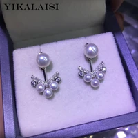 yikalaisi 925 sterling silver jewelry pearl earrings 2020 fine natural pearl jewelry 4 56 7mm stud earrings for women wholesale