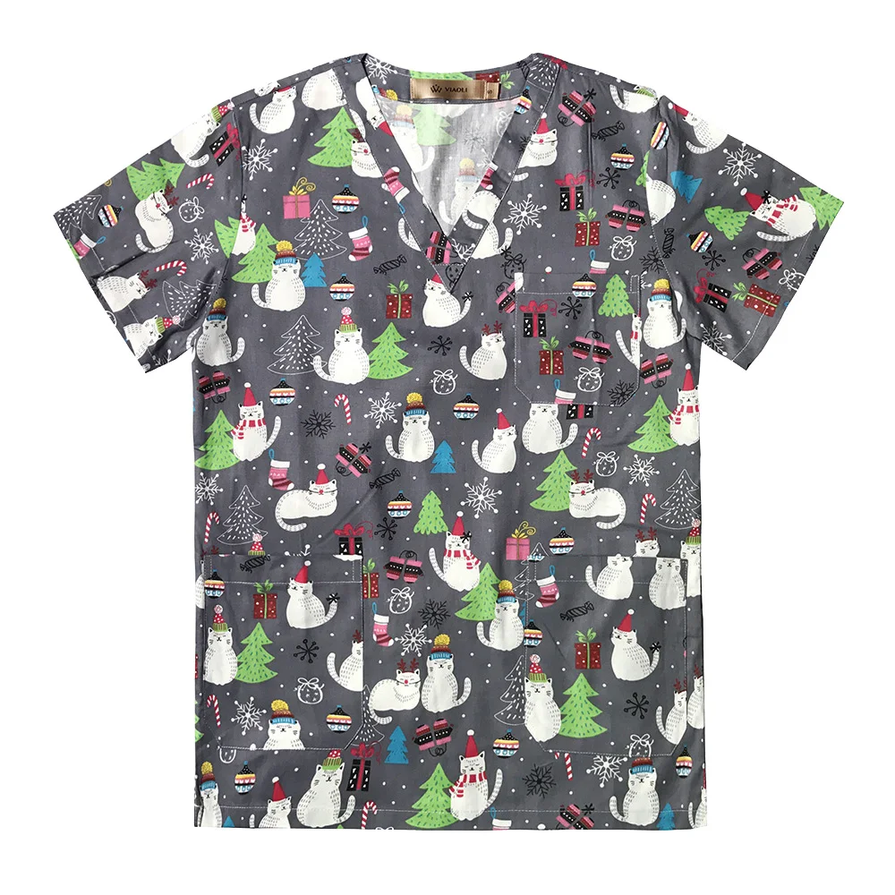 Униформа унисекс для груминга питомцев топ с мультяшным принтом одежда