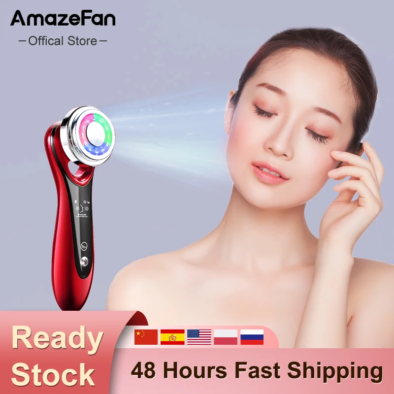 

AmazeFace EMS Beauty Instrument Face Lifting Heat Red Blue Light Face Cleaner Deep Cleansing Home Skin Care Device Face Massager