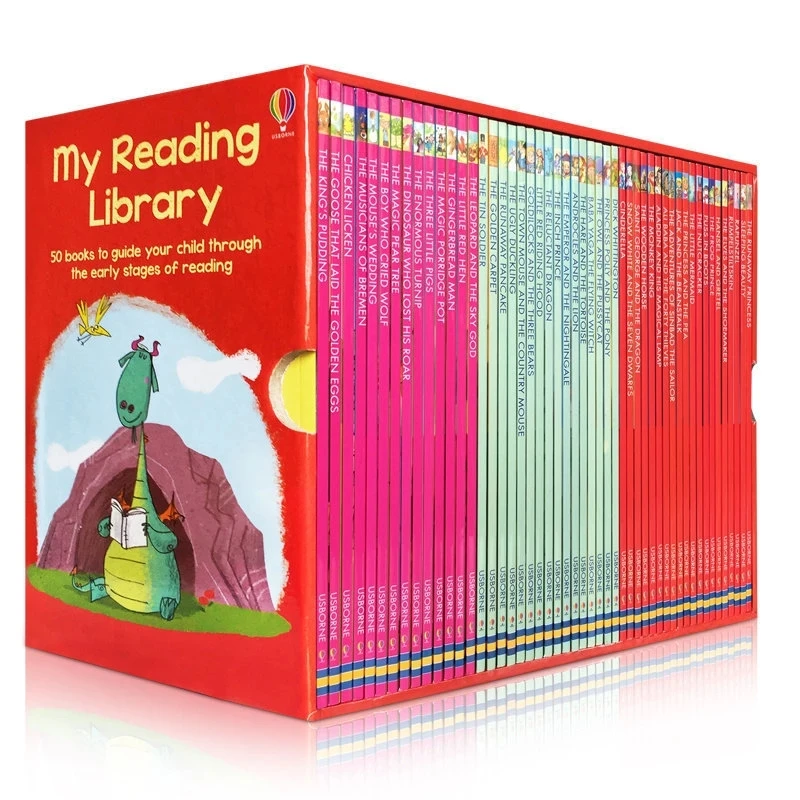 

50 книг/комплект Usborne мой второй чтения библиотека английские картина история книги для детей изучение слов руководство ребенка читать в ран...