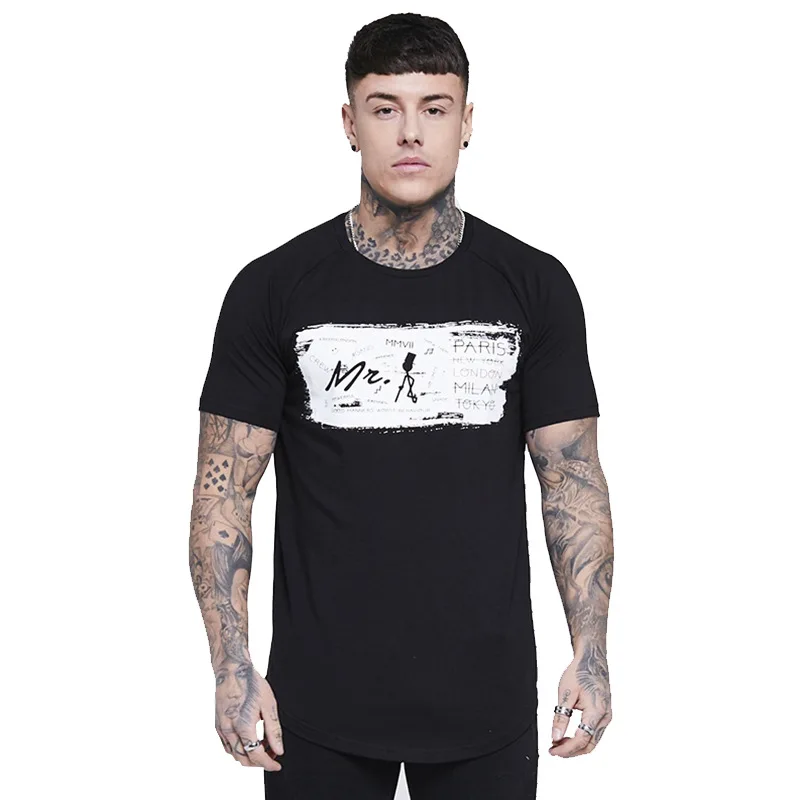 Мужская летняя рубашка в стиле хип хоп модная футболка из гладкого хлопка с