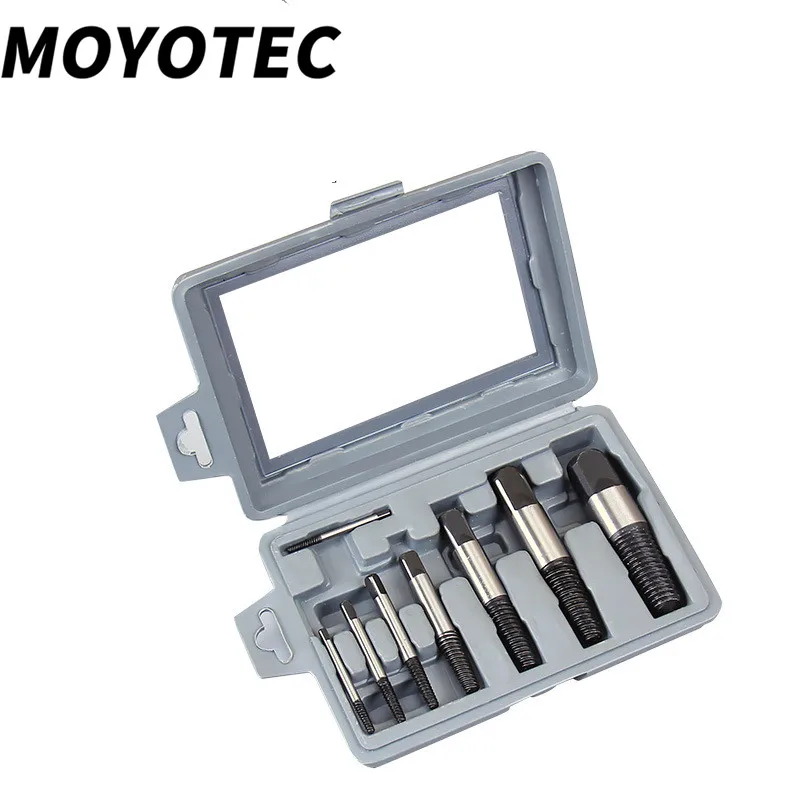 MOYOTEC 8Pcs  Broken Head Screw Extractor For Pipe And Broken Wire Screw Thread Removal Tools Hand Tools Set