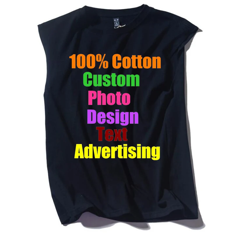 Мужская майка без рукавов свободная однотонная в стиле хип хоп повседневная