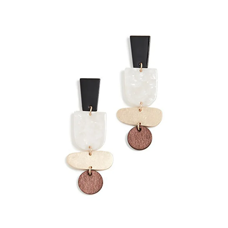 Женские минималистичные серьги ZA висячие из дерева и акрила с уксусной кислотой