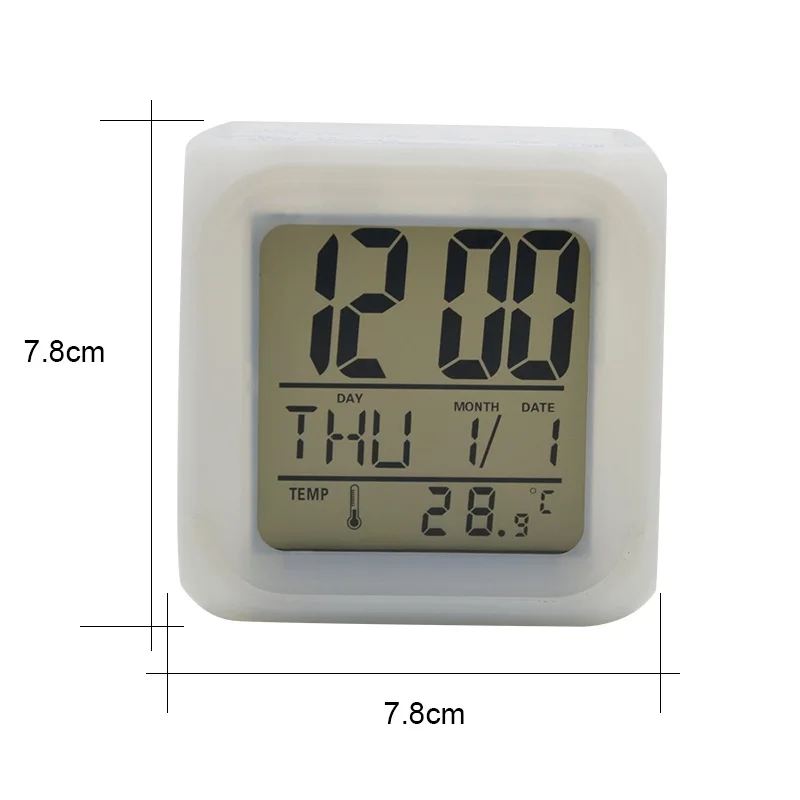 

Intelligent Square Alarm Clock Bedroom Luminous Electronic Creative Reminder Clock LED Bedside Colorful Nightlight Birthday Gift