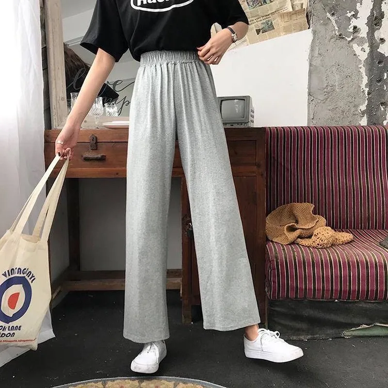 Брюки женские бархатные однотонные с высокой эластичной талией универсальные