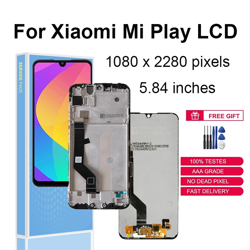 

5.84" For Xiaomi Mi Play LCD Display Touch Screen Digitizer Assembly For MiPlay Replacement Parts+Tools