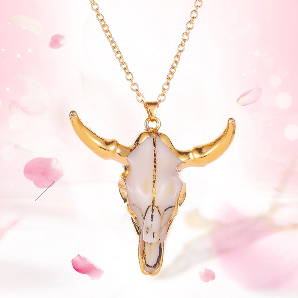 Модная подвеска в виде Головы Быка длинное колье цепочка ожерелье для женщин и