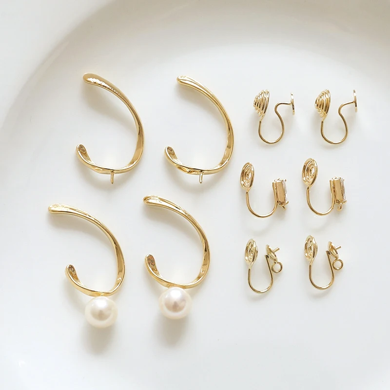 

Зажим для ушей ручной работы с медным покрытием из настоящего золота 18k с иглами