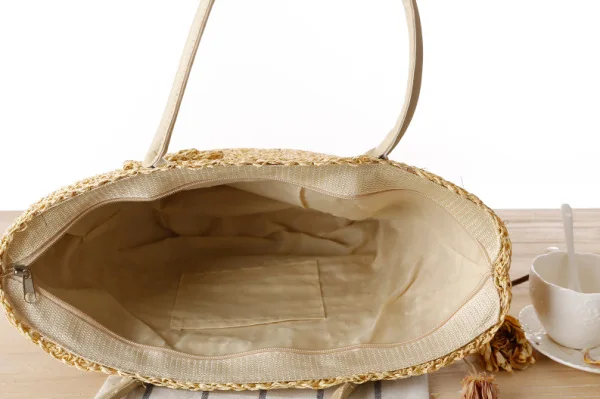 

Dorpshipping Wholesale New One-shoulder Woven Bag Fashion Gold Thread Exquisite Shell Hook Flower Straw Woven Bag Beach Bag