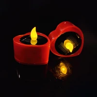 6 pcs solar candles led waterproof romantic electric tealights fake candles solar emergency night light for valentines day