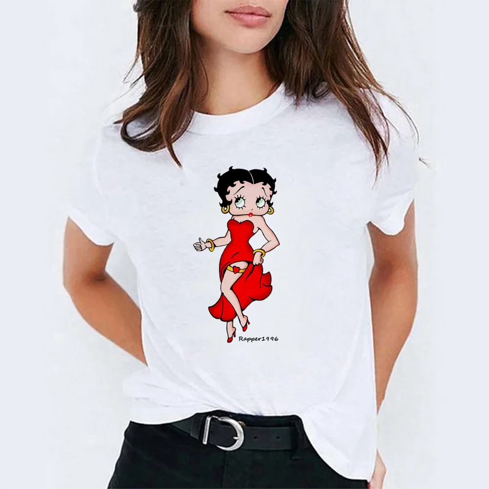 Футболка Betty Boop женская летняя Эстетическая одежда футболка с Микки Женская