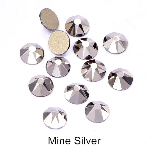 Mine Silver SS16 144 шт. 2088 Одежда высшего качества прозрачный арт для ногтей со стразами с 16 украшения для ногтей блестящее Стекло Стразы, не требующие горячего крепления H0913 - Цвет: Mine Silver