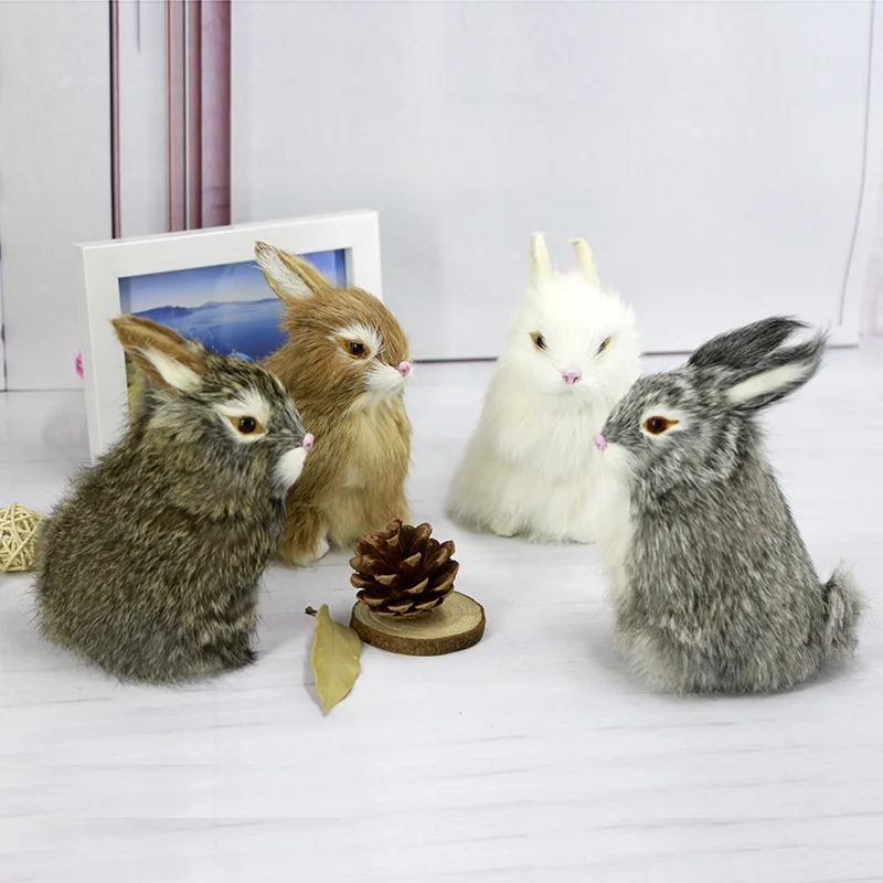 1 Piece Creative Simulation Animal Craft Lovely Rabbit Model Design Living Room Home Decortaion Furnishing Luxury Gift 14x10cm | Дом и сад