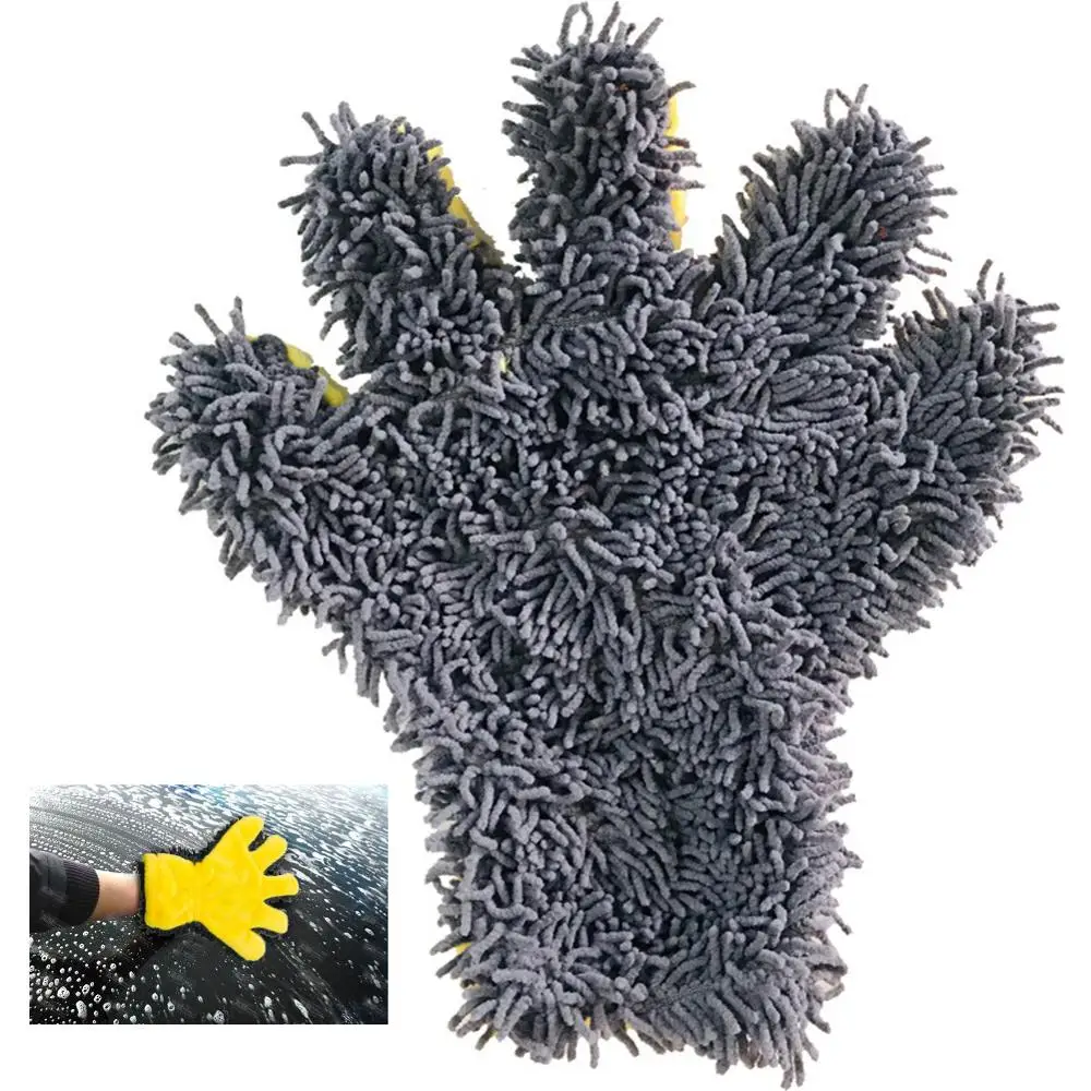 5 палец перчатки из тонкой шерсти синель Автомойка рукавицей перчатка для чистки