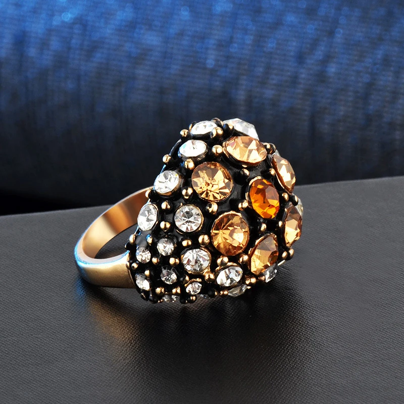 Kinel новые модные свадебные кольца для невесты женщин антикварное золото Мозаика