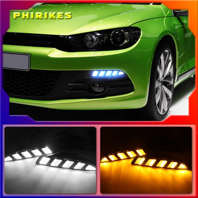 

Желтое реле поворота для Volkswagen Scirocco 2011 2012 2013 2015, водонепроницаемые автомобисветодиодный светодиодные дневные ходовые огсветильник 12 В