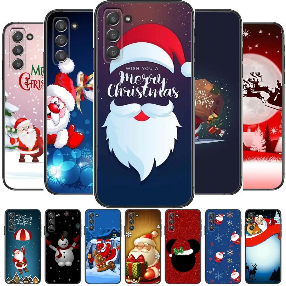 

2021 Christmas Santa Elk Phone cover hull For SamSung Galaxy s6 s7 S8 S9 S10E S20 S21 S5 S30 Plus S20 fe 5G Lite Ultra Edge