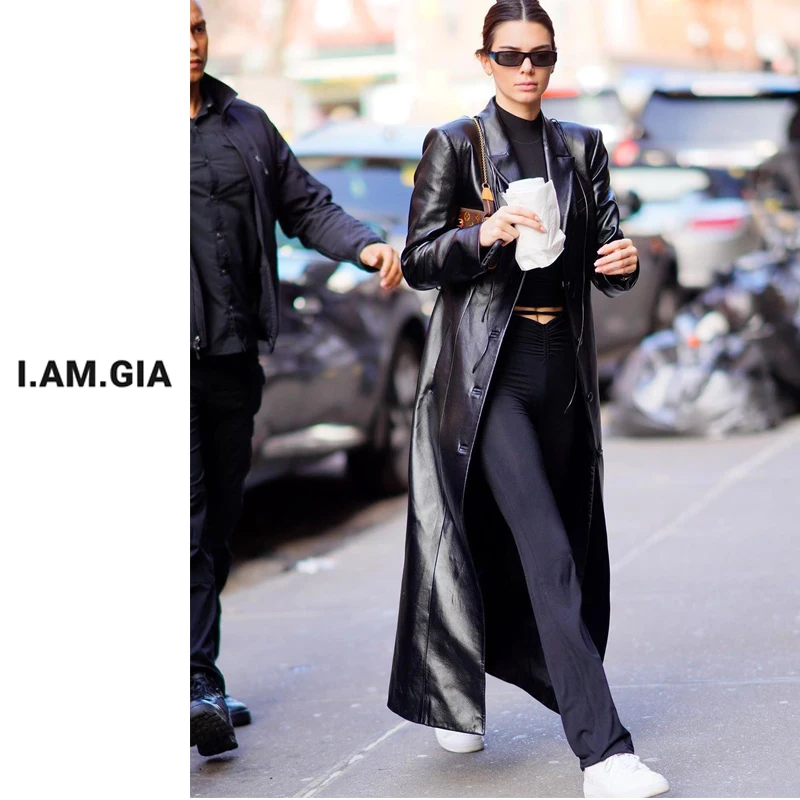 IAMGIA Bella same paragraph black stretch slim straight leggings trousers waistband detail