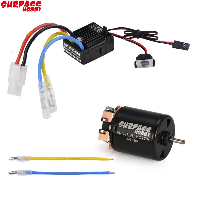 Rc 540 21T 27T 35T 45T 55T 80T мотор щетки с WP 1060 RTR 60A водонепроницаемый ESC для RC автомобиля Рок