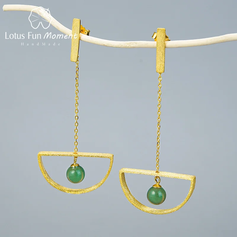 Женские серьги-подвески Lotus Fun минималистичные висячие серьги из натурального