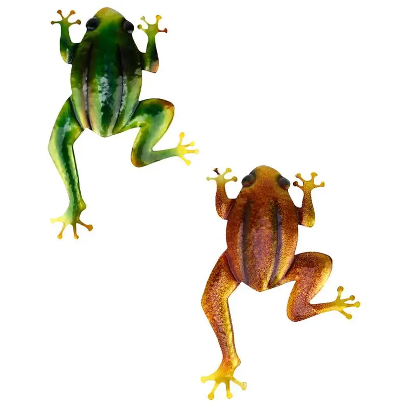 2 шт. металлический лягушки Декор стены декоративные искусства Висячие украшения