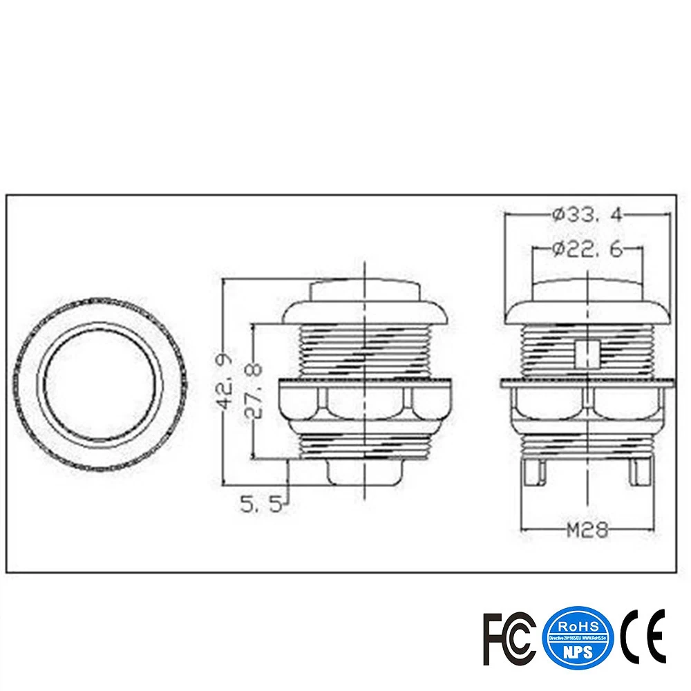 Комплект кнопок с микровыключателями и фиксирующими кольцами 10 шт./лот|Игры