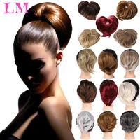 lm straight donut chignon hairpieces synthetic ombre elastic updo chignon fluffy messy scrunchies hair bun for women