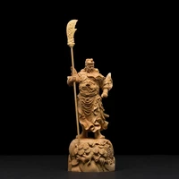 18cm guan yu statue wood dynasty warriors buddha statue vintage craft statues for decoration chinese historical figure guan gong