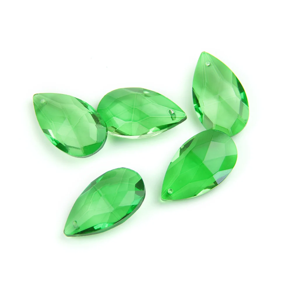 Темно зеленая Хрустальная подвеска для люстры 38 76 мм в форме слезы миндаля детали
