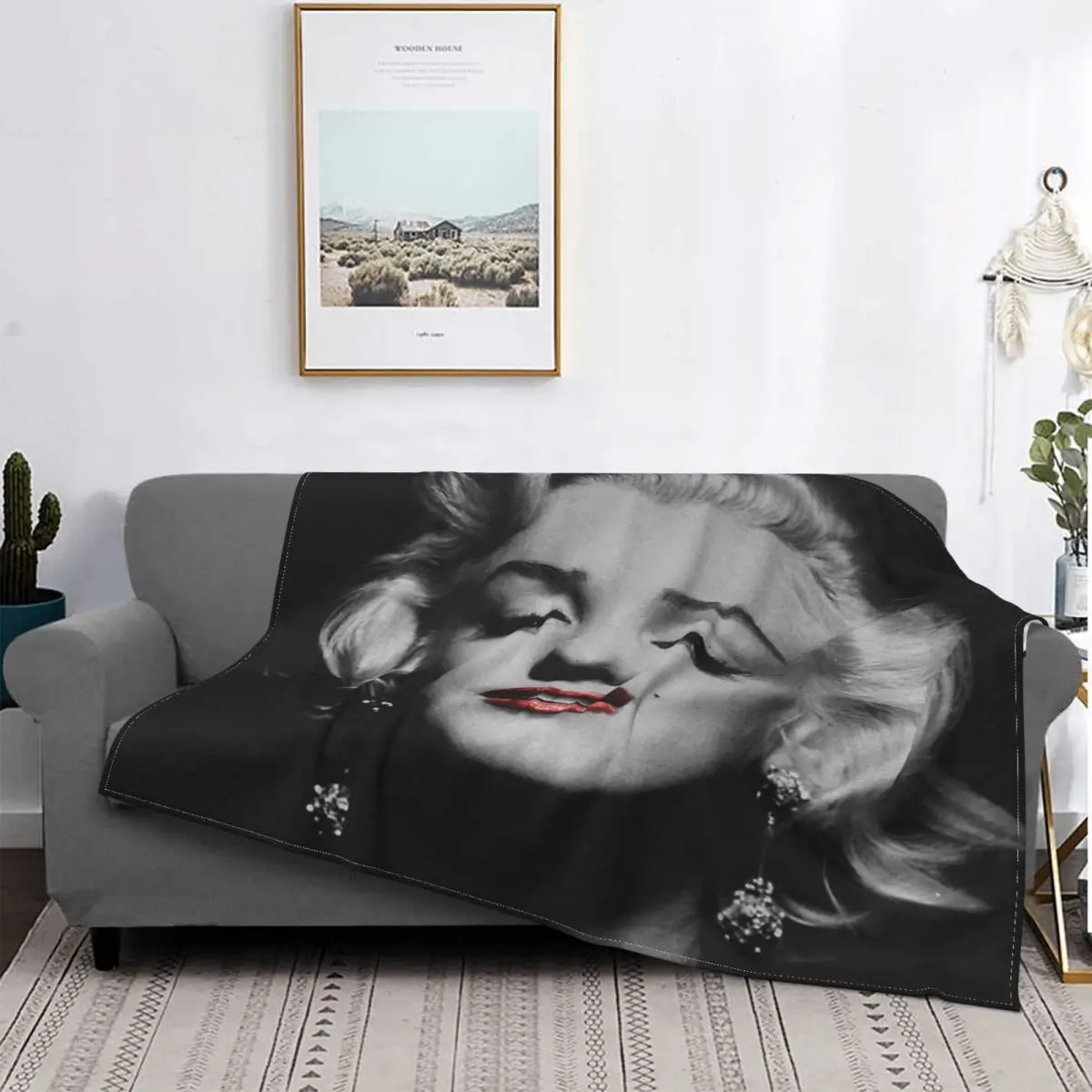 

Manta a cuadros para cama, cobertor de tela escoa para el verano, 1 manta de Marilyn Monroe