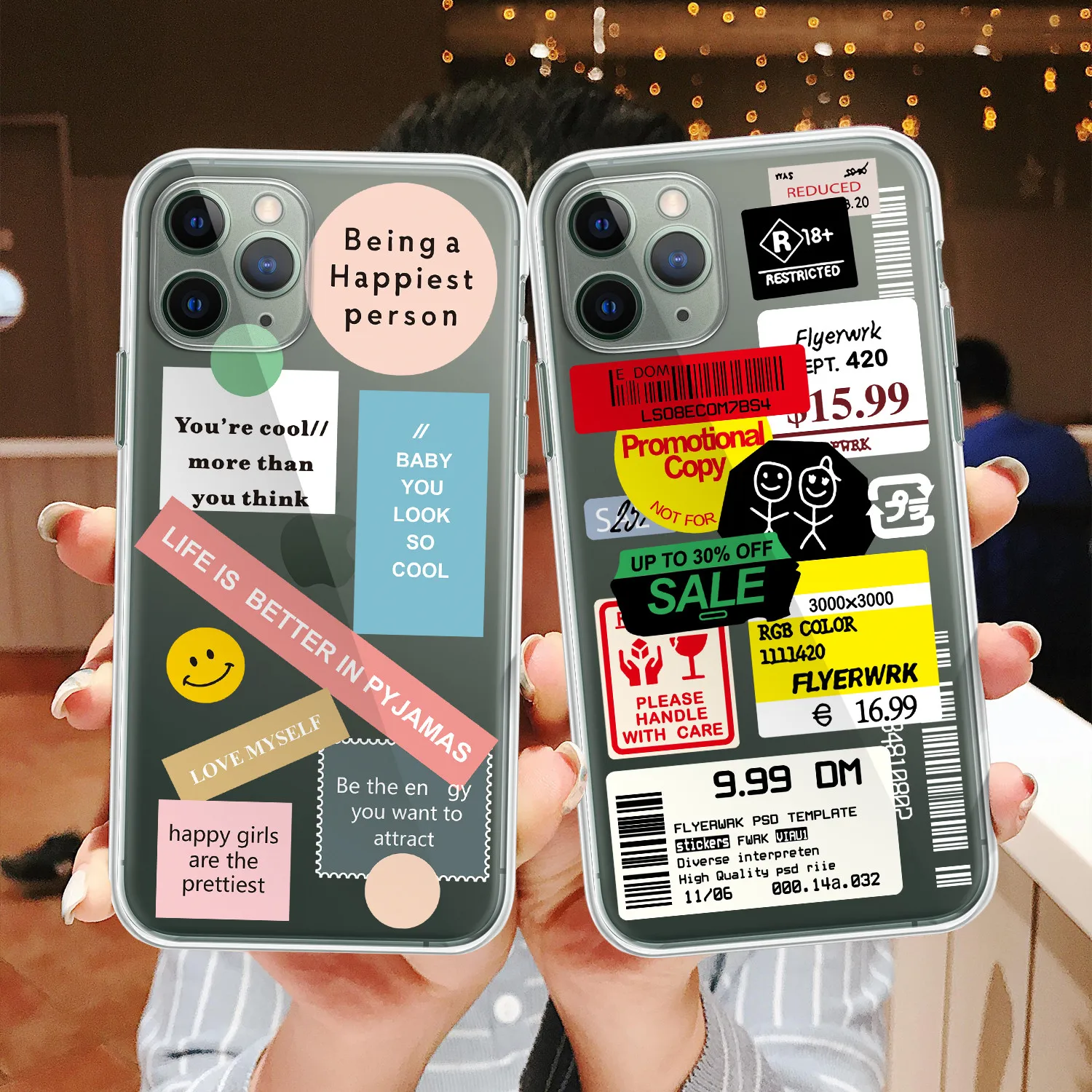 Этикетки штрих кода Модный чехол для мобильного телефона iPhone 12 11 Pro X XR XS макс 7 8 6