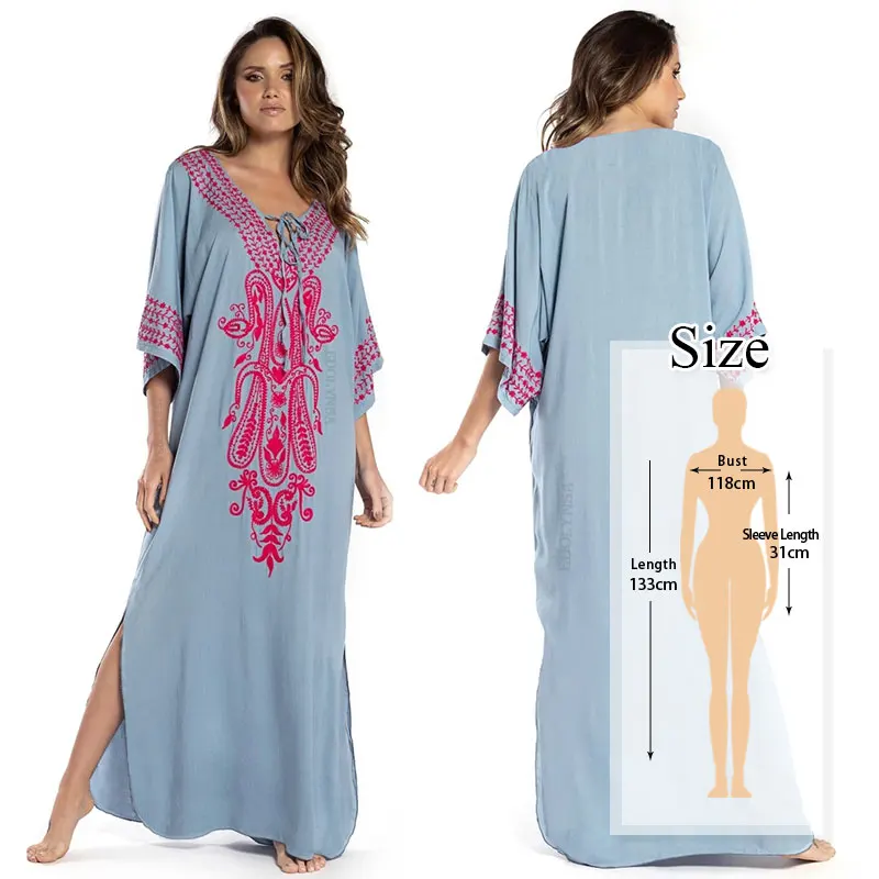 Q775-Grey-844 Размера плюс полосатая летняя пляжная одежда шифон Кафтан пляжная Женская Туника банное платье халат ПЛАЖ одежда для плавания накидка# Q844 - Цвет: Q775-Grey-844