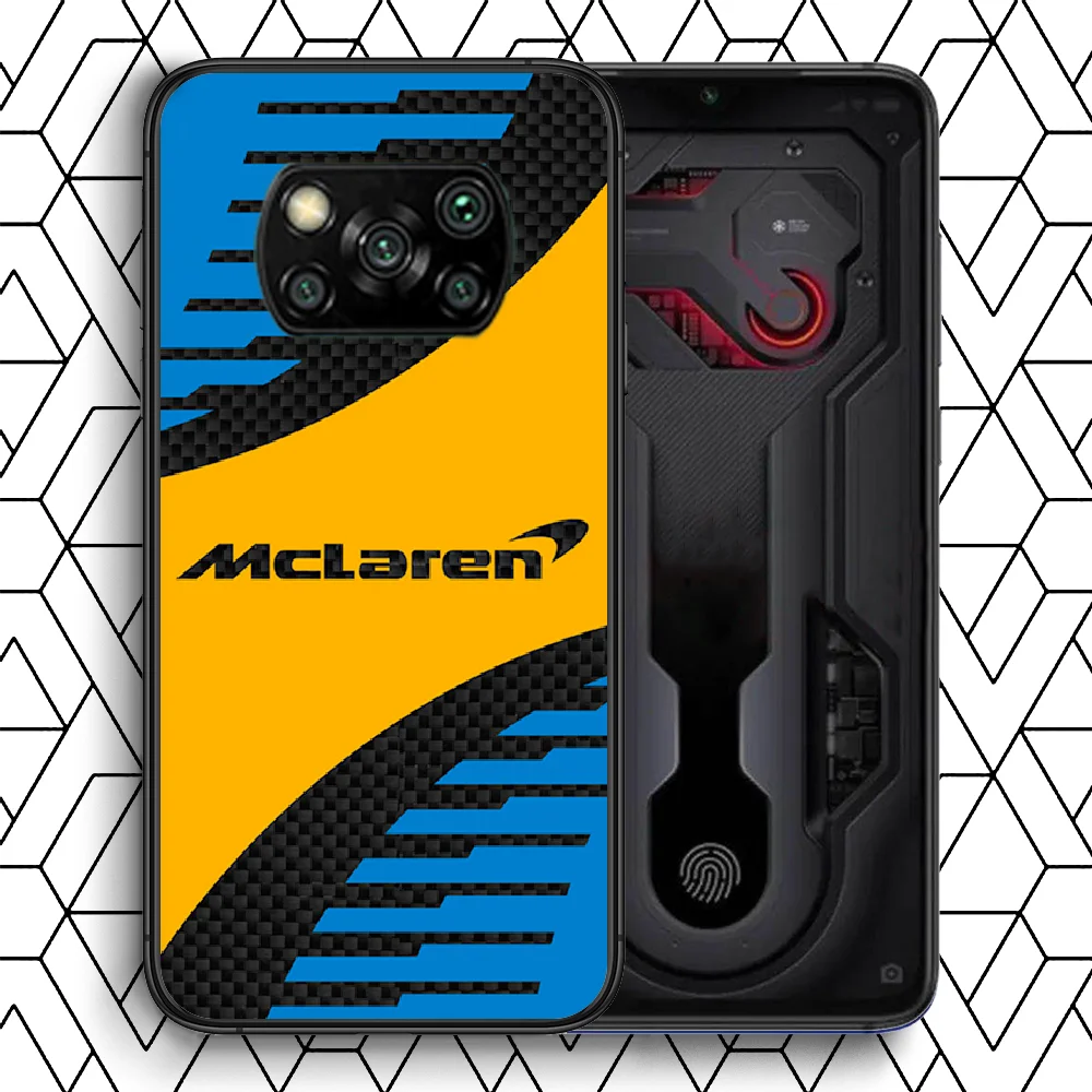 

Luxury MCLAREN Car Phone Case Cover Hull For Xiaomi Mi A2 A3 8 9 9T Note 10 Se Lite Pro Black Coque 3D Hoesjes Tpu Prime Soft