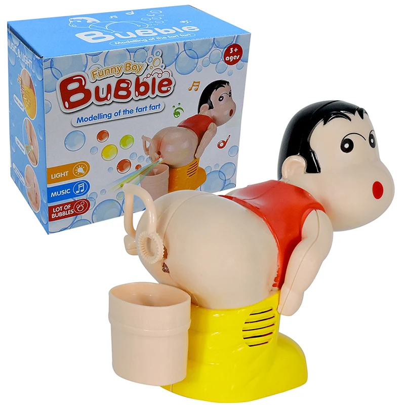

Kids Electric Soap Bubble Blower Fart Blowing Bubble Machine Light Music Funny Joke Toy Fully-Automatic Water Blowing Kids Toys